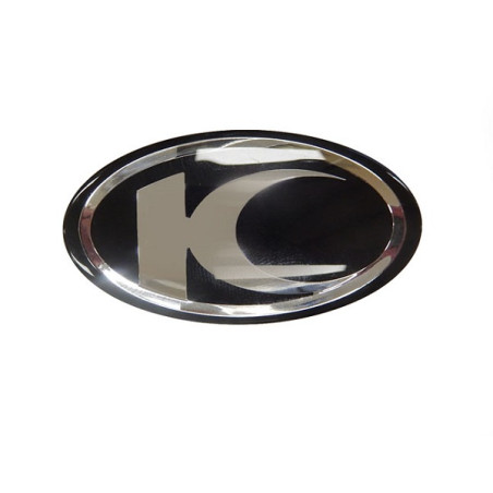 embleem Kymco origineel logo dik zwart/chroom agility 16+ , downtown, new like, super-8 86102-alg1-e00-t01