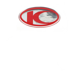 embleem Kymco origineel logo beenschild 30mm rood grand dink, super-9, vitality 86102-kfa6-e00-t01