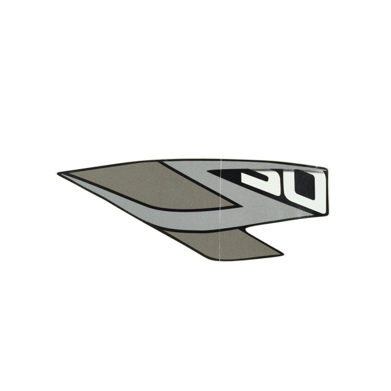 sticker Kymco original leg shield word [50] left black/grey agility euro 4 86283-ldc8-e9n-t06