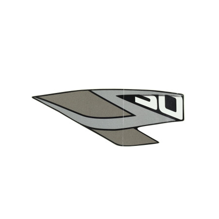 sticker Kymco origineel beenschild woord [50] links zwart/grijs agility euro 4 86283-ldc8-e9n-t06