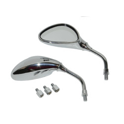 mirror set DMP short M8, M10 chrome scooter
