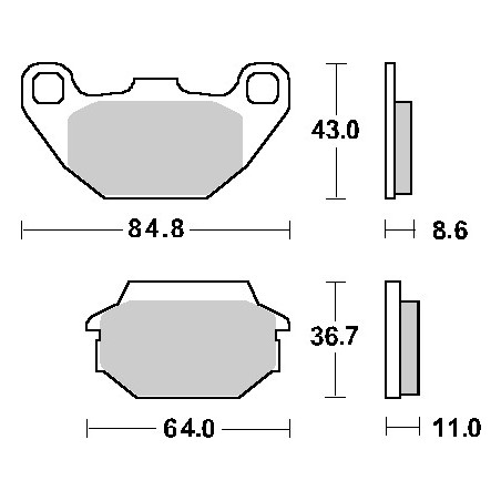 brake pad set SBS rear agility 16inch, kxr 250cc, people, super-8, super-9, tgb 154hf