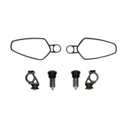 mirror set DMP handlebar mount oval CNC racing motorcycle black gloss gts all models, scooter, sprint, zip