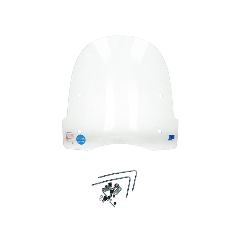windshield Regia with mounting set universal scooter small (made in EU) clear scooter, scootmobiel