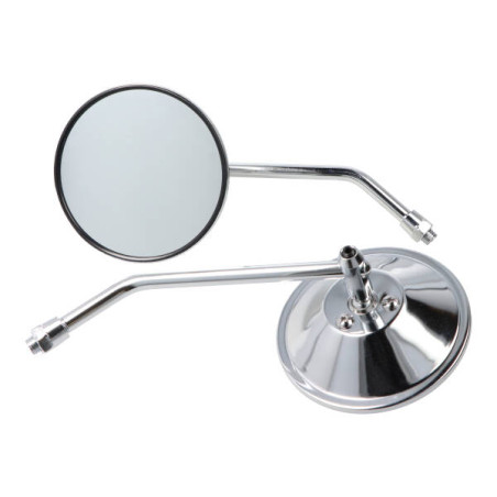 mirror DMP round 100mm adjustable m10 chrome universal