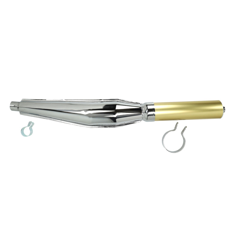 exhaust Jamarcol cross + strap (expansion) 28mm chrome/gold moped