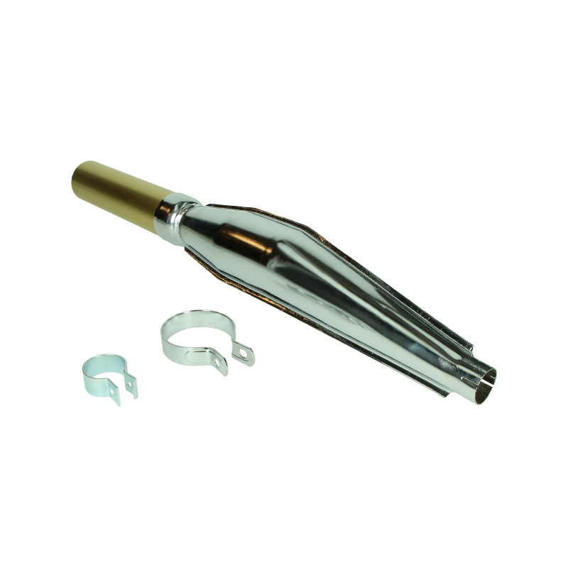 uitlaat jamarcol cross fuego + beugel (expansie) 32mm chroom/goud bromfiets