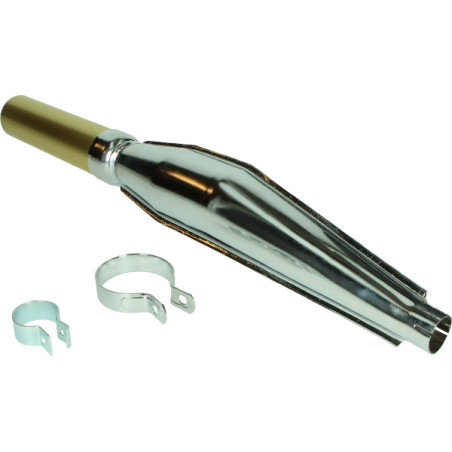 uitlaat jamarcol cross fuego + beugel (expansie) 32mm chroom/goud bromfiets