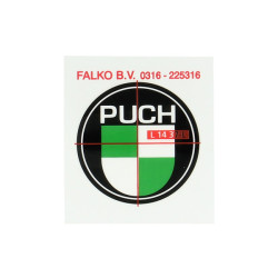 logo 40mm black/white/green puch, puch maxi