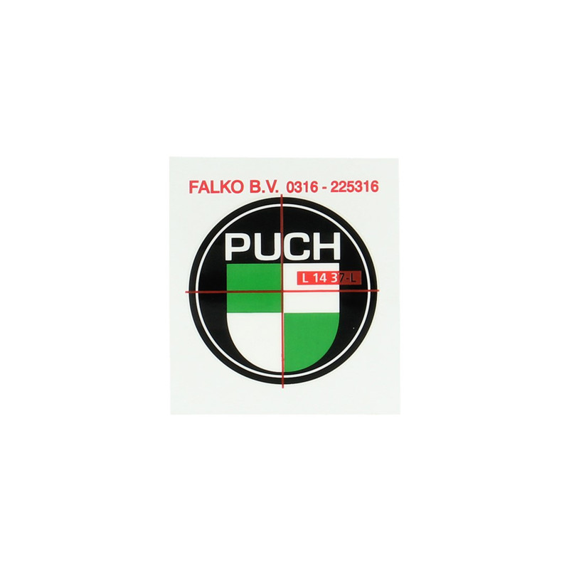 logo 40mm zwart/wit/groen puch, puch maxi