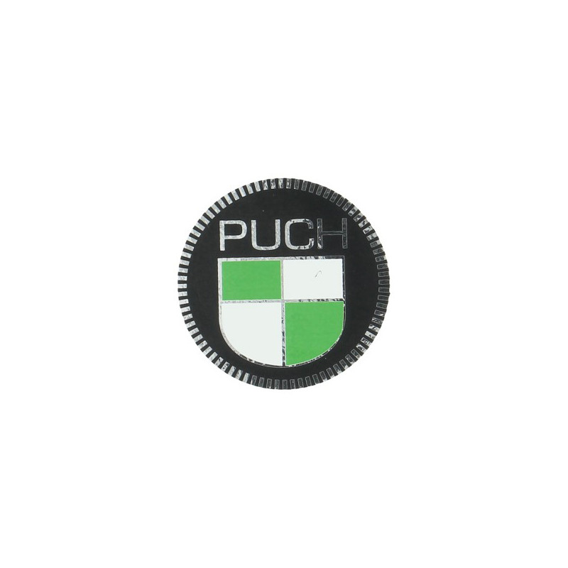 logo 50mm black/white/green puch, puch maxi