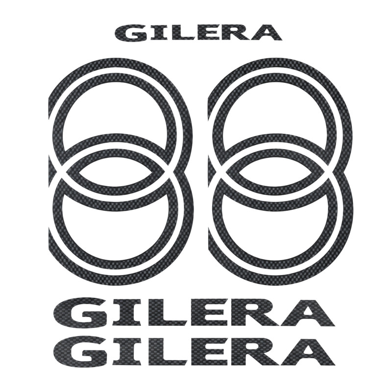 sticker set carbon 5-parts gilera, runner 50/125/180/200