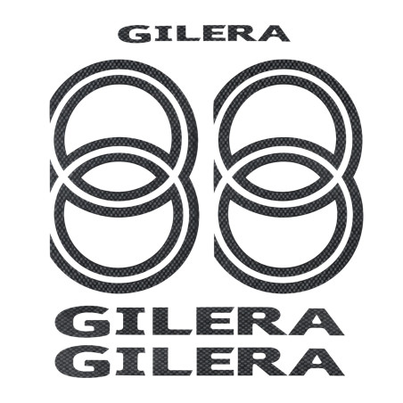 stickerset carbon 5-delig gilera, runner 50/125/180/200