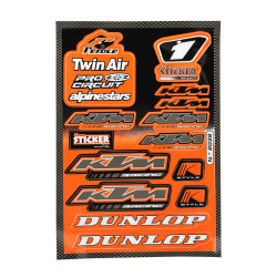 sticker set Falko sponsor dunlop/ktm/twin air orange 13-parts universal 982039