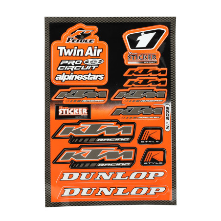 sticker set Falko sponsor dunlop/ktm/twin air orange 13-parts universal 982039