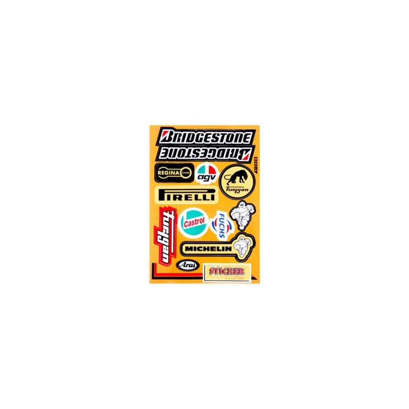 sticker set Falko sponsor agv/arai/bridgestone/castrol/pirelli/regina 12-parts universal 982028