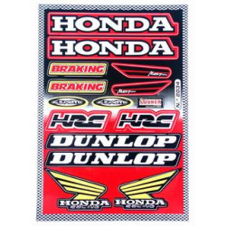 stickerset falko sponsor Dunlop/Honda/HRC rood 14-delig universeel 982034