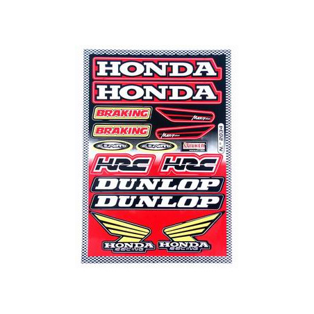 sticker set Falko sponsor dunlop/honda/hrc red 14-parts universal 982034