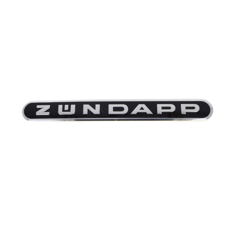 embleem woord [zundapp] langwerpig alu/zwart 517