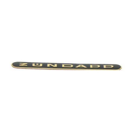 embleem woord [zundapp] langwerpig zwart/goud metaal 517
