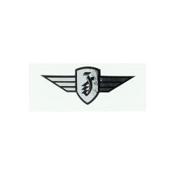sticker logo vleugel chroom/zwart zundapp