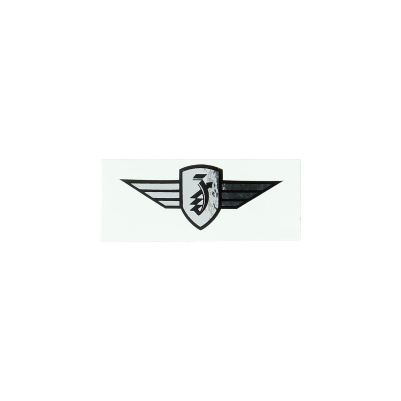 sticker logo vleugel chroom/zwart zundapp