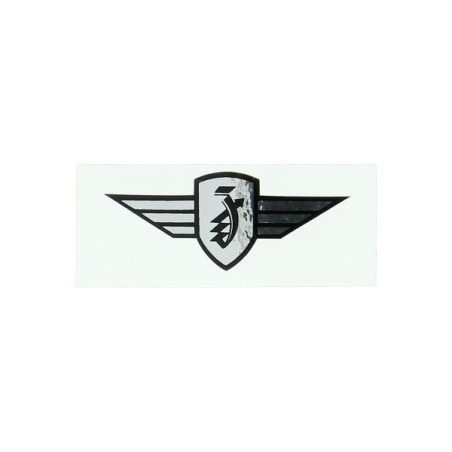 sticker logo vleugel chroom/zwart zundapp