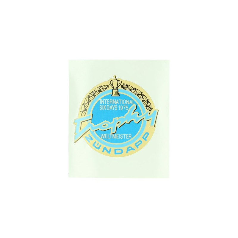 sticker rond tank Trophy 1975 goud/blauw 517