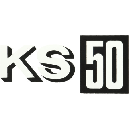 sticker zijscherm 1976-1977 wit/zwart Zundapp KS50
