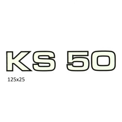 sticker side cover white/black Zundapp KS50 529