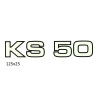 sticker side cover white/black Zundapp KS50 529