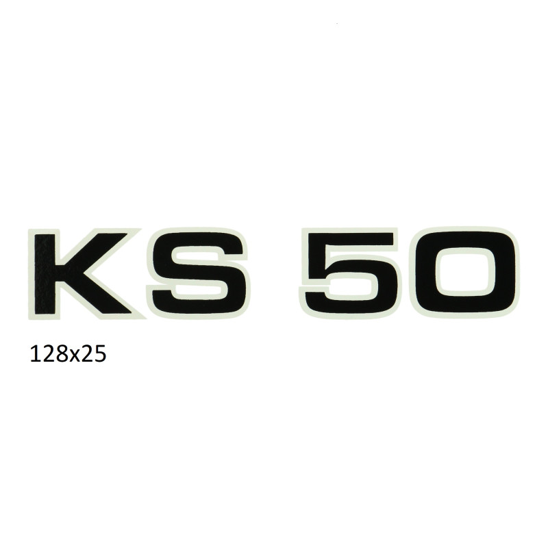 sticker zijscherm zwart/wit Zundapp KS50 529