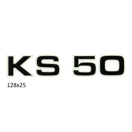 sticker zijscherm zwart/wit Zundapp KS50 529