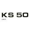 sticker zijscherm zwart/wit Zundapp KS50 529