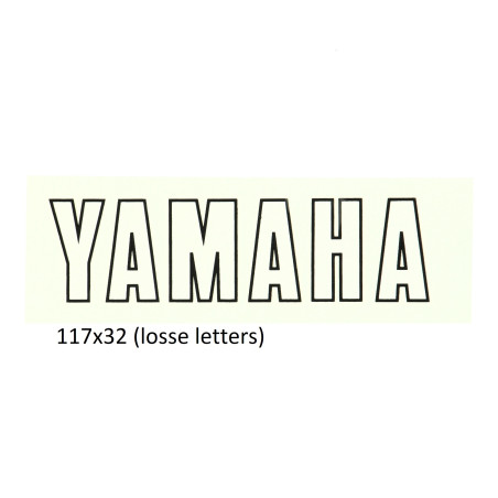sticker woord [yamaha] wit/zwart aerox