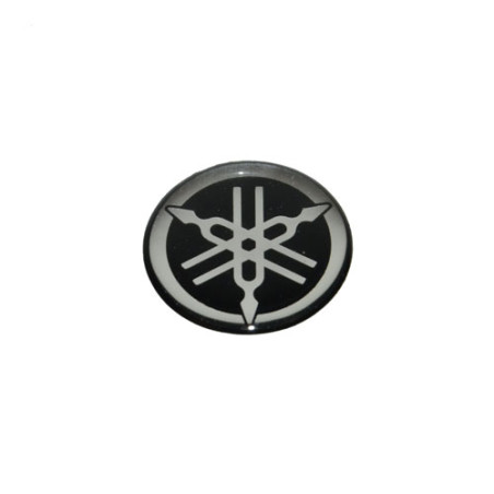 embleem Yamaha origineel logo rond zwart/chroom yamaha x01f153a1000
