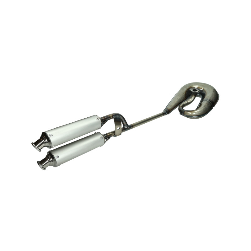 uitlaat tecno circuit dubbele demper blank/alu puch maxi