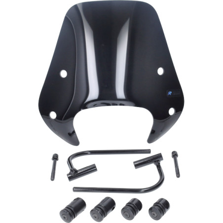 windscherm Regia met bevestigingsset laag (made in EU) voor 72085 30cm zwart glans zip2000